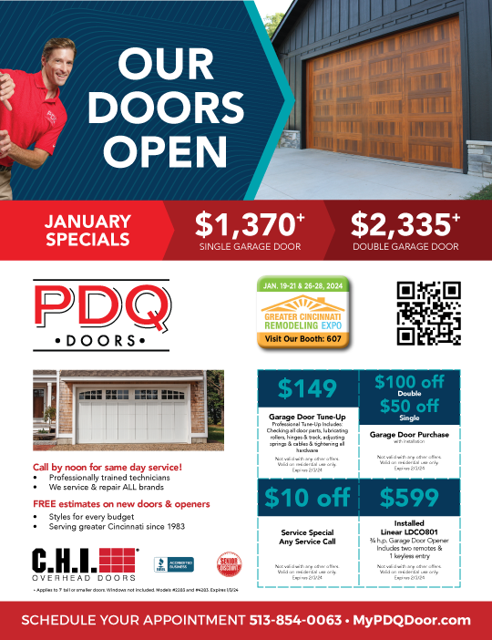 Cincinnati Garage Door Specials – PDQ Doors